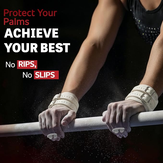 Reisport Women's Uneven Bar Gymnastics Grips - Durable Leather Hand Grips for Gymnastics Bars Women & Girls - Gymnastics Equipment & Accessories for Advanced Gymnasts