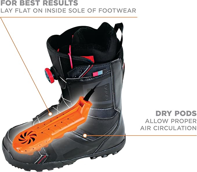 DryGuy Travel Dry DX Boot Dryer and Shoe Dryer, Orange & Black