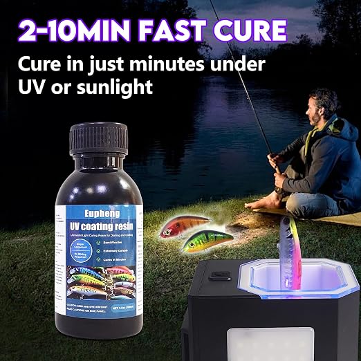Eupheng Fishing Lure UV Coating Resin, Fast Cure, High Gloss Finish Ideal for Resin Art Projects