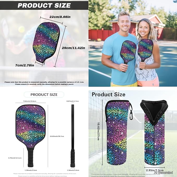 Pickleball Paddles Set 3PCS Pickleball Paddle Case Pickleball Racket Pickleball Bag Ideal for Beginners Gifts