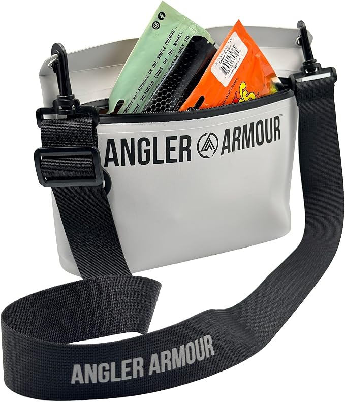 Angler Armour Waterproof Fishing Dry Bag, Fully Submersible Fishing Dry Bags, Heavy Duty Waterproof Gear Storage for Wade Fishing, Kayak, Boat, Jet Ski, Beach & Watersports (Grey, Small 2L)
