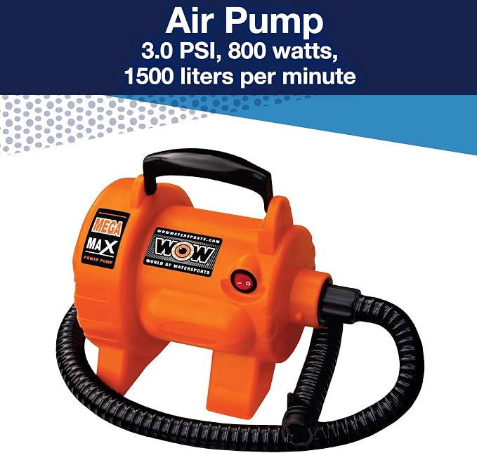 Wow Sports Mega Max 110V AC Electric Air Pump - 3.0 PSI - for Towables & Large Boating Inflatables - Includes Cord