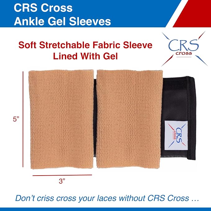 CRS Cross Ankle Gel Sleeves (2 Sleeves) Figure Skating Socks (2 Pairs) Blade Blue