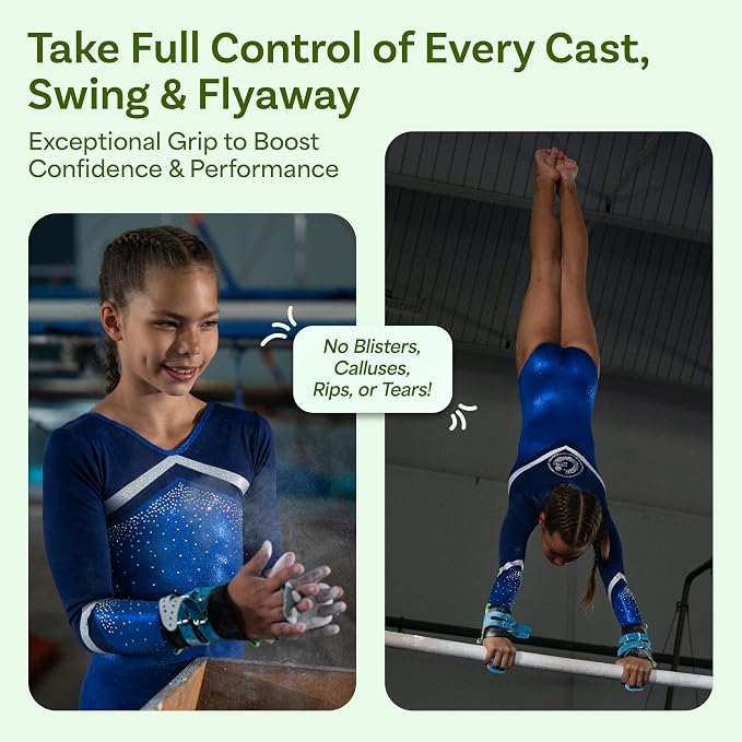 Gymnastics Grips Set Narrow Squeeze, Grips for Gymnastics Girls, Dowel Grips with Soft Leather, Double Buckle Wrist Closure, and Adjustable Finger Holes, for All Ages