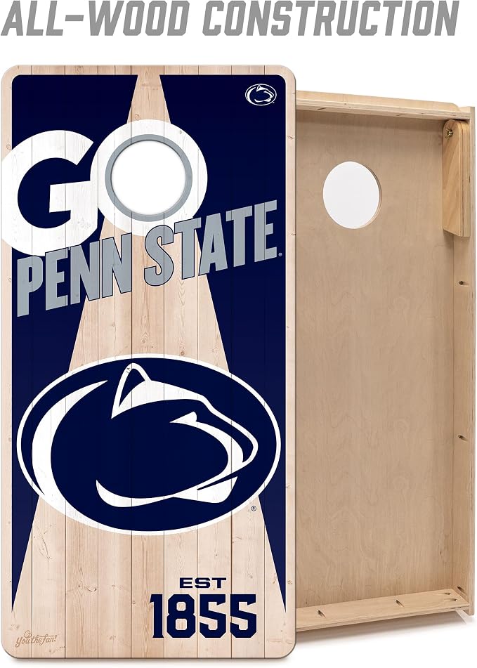 YouTheFan NCAA 2’ x 4’ Professional Wood Cornhole Game