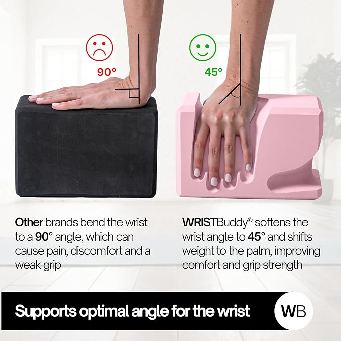 WRISTBuddy® Yoga Blocks 2-Pack (Left + Right) — Ergonomic, Hand-Shaped EVA Blocks for Wrist Relief & Better Grip | Doctor-Designed Support for Yoga, Pilates, Handstands, Push-Ups & Rehab