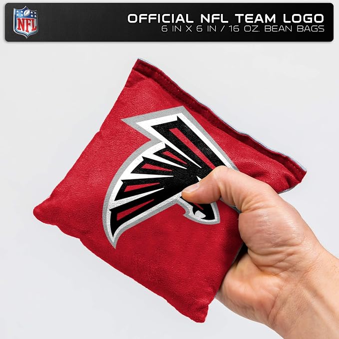 NFL Pro Football Dual Sided Bean Bags by Wild Sports, 8 Count, Premium Toss Bags for Cornhole Set - Great for Tailgates, Outdoors, Backyard