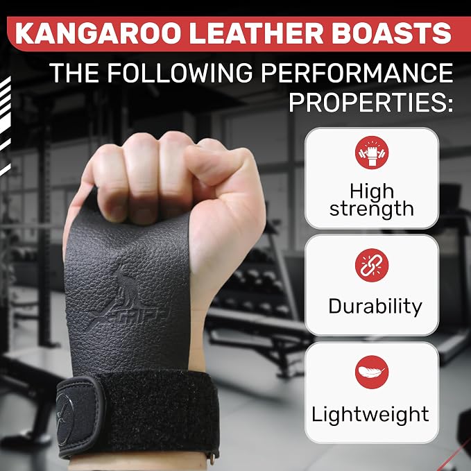 X-GRIPP: Kangaroo Leather Hand Grips for Weight Lifting, and Cross Training - Gymnastics, Grips for Men and Women for Muscle and Pull ups - Tactical Grips