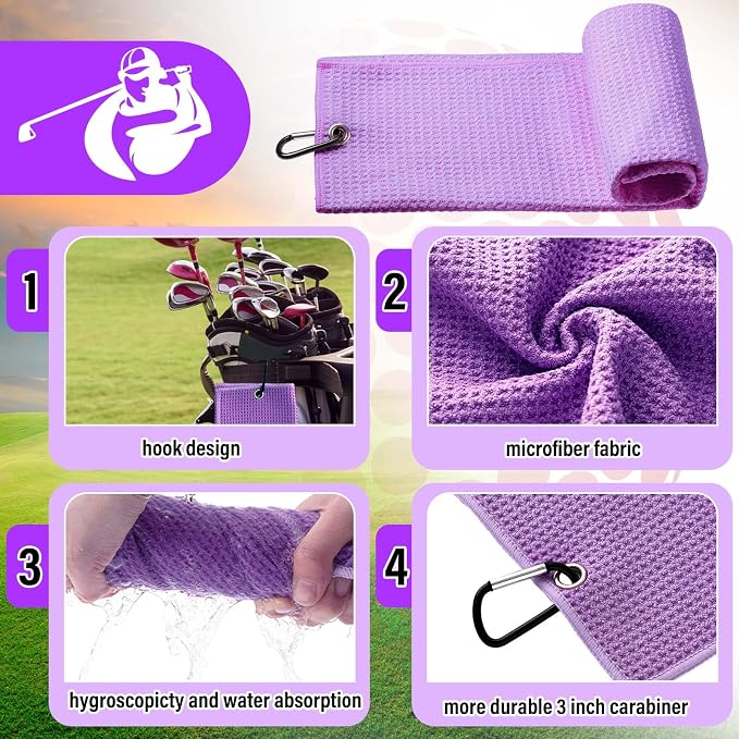 Liliful 12 Pcs Golf Accessories Kit, Include Golf Ball Bag with Hook Towel Tees Magnetic Ball Marker Divot Tool Cleaner Brush for Women Man Gifts