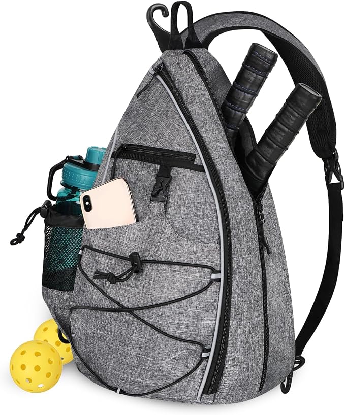 Goloni Pickleball Sling Bag for Men Women, Lightweight Pickleball Backpack with Fence Hook