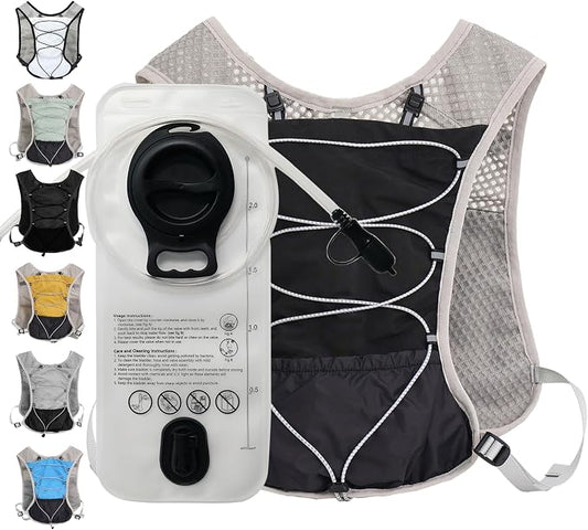 Hydration Running Vest for Women Men, Water Vest Backpack 2L, Lightweight Hydration Pack Water Backpack for Hiking, Trail Marathon Race