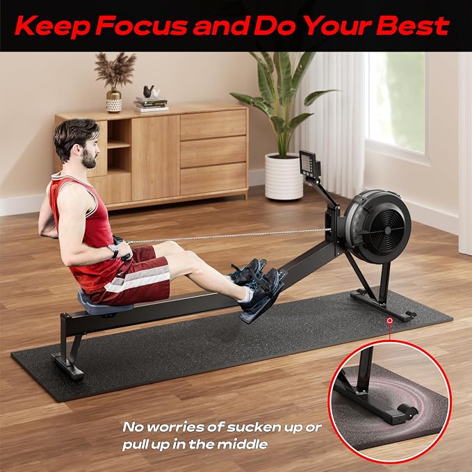 Bike Trainer Mat Compatible with Peloton Bike, for Treadmill & Row, THK 6mm, Under Mat Protect Hardwood Floor Carpet, Trainer Accessory for Indoor Stationary Exercise Bicycle