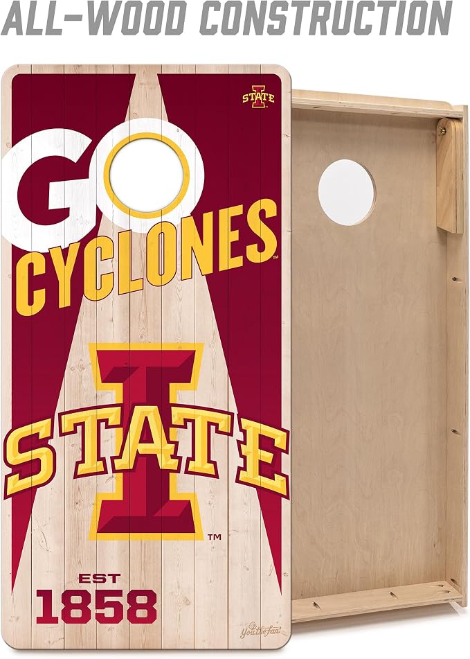 YouTheFan NCAA 2’ x 4’ Professional Wood Cornhole Game