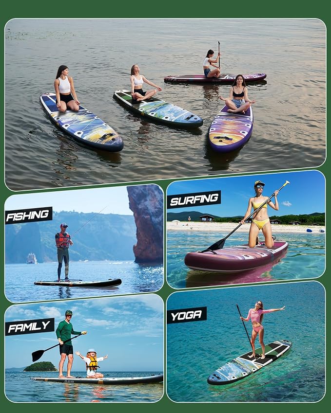 ESUP Extra Wide Inflatable Paddle Board 11’6" ×34/35" ，Super Stable Stand Up Paddleboards for 2 Person/Family/Large Size, Inflatable SUP with Paddle, Pump & Shoulder Strap