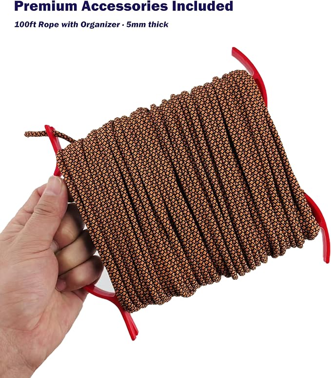 Stainless Collapsible Crab Net with 100ft Rope, Bait Bag, Clip & Ruler – 6 Pieces Portable Crab Trap for Easy Storage – Durable Grid Design for Dock & Pier Crabbing