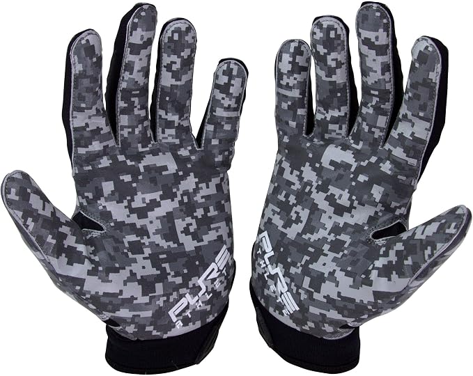 Pure Athlete Football Wide Receiver Gloves - Elite Sticky Grip Gloves, Drip Gear for WR and Defensive Backs - Adult, Youth, Men and Boys