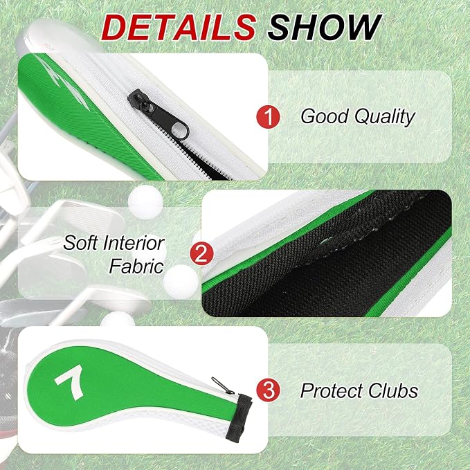 PATIKIL Golf Club Head Cover, Number Golf Club Irons Covers Neoprene Driver Headcover Golf Lovers Gifts