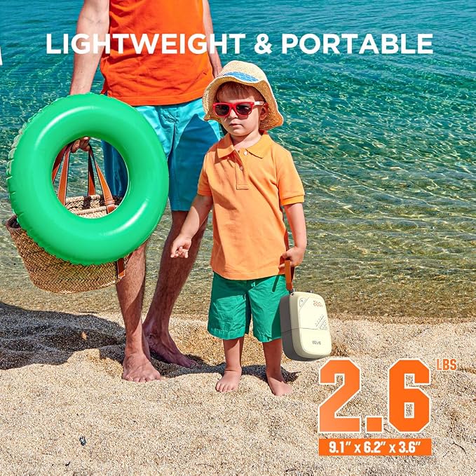 Litheli 20PSI Electric SUP Pump, Rechargeable Battery & 12V Car Powered, Dual Stage Inflation Deflation Auto-Off, Portable Air Pump for Paddle Board Kayak Tent Inflatable Bed