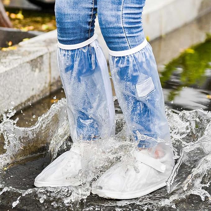 SooGree Waterproof Rain Shoe Covers Men Reusable Foldable Rain Snow Boot Shoe Covers with Reflector Non Slip Shoe Protector for Raining Day,Cycling,Gardening,Fishing,Hiking, Farming