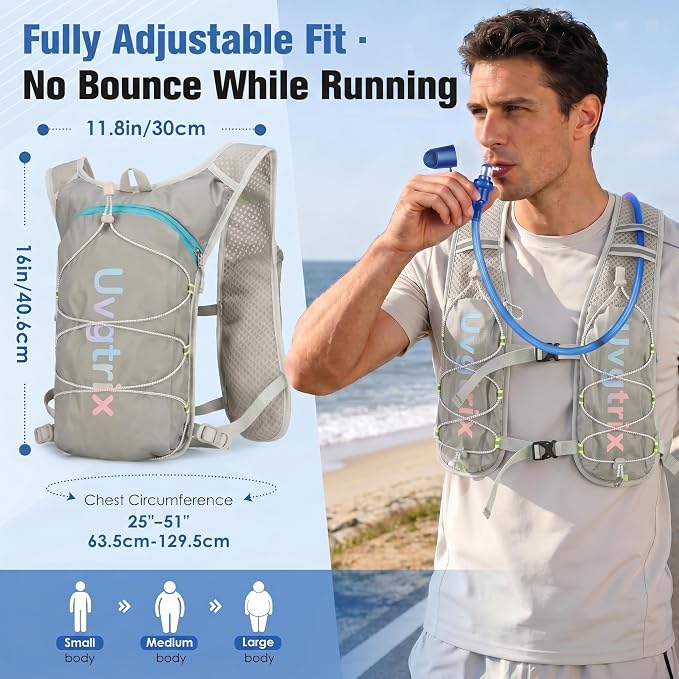 Hydration Vest Backpack with 2L Water Bladder, Lightweight Breathable Run Pack for Cycling Hiking Climbing Running