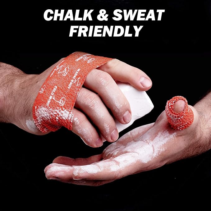 WARM BODY COLD MIND 1.85" Weightlifting Thumb Tape - Hook Grip Tape for Powerlifting, Cross Training, Gym Tape, Workout, Weight Lifting Tape, Athletic Finger Wrap (Red 6 Rolls)