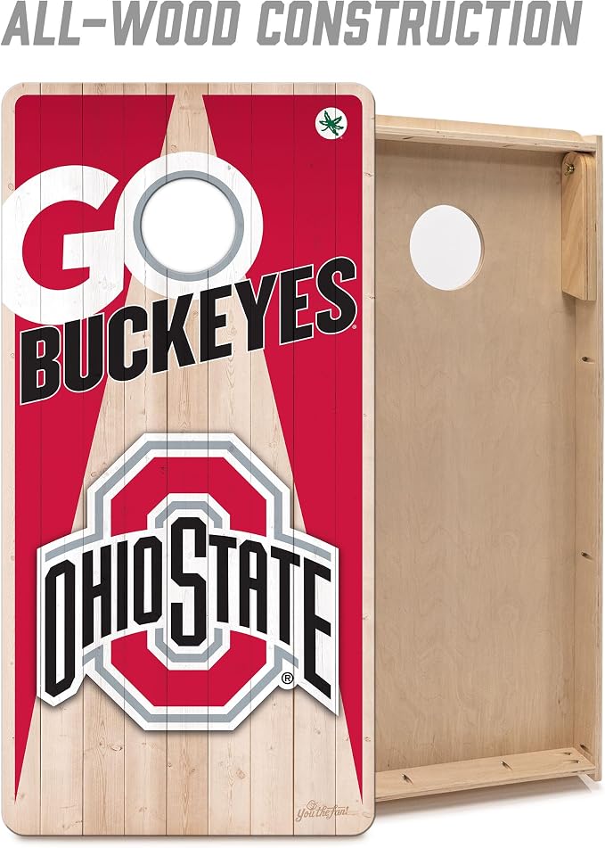 YouTheFan NCAA 2’ x 4’ Professional Wood Cornhole Game