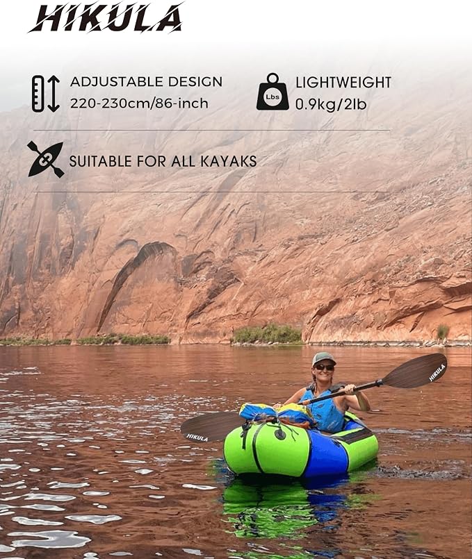 Kayak Paddles Aluminum Shaft Paddle with Nylon Blades, Floating Adjustable Kayaking Oars, 3 Piece, 220-240cm/86-94 Inches,Black/Rose/Teal