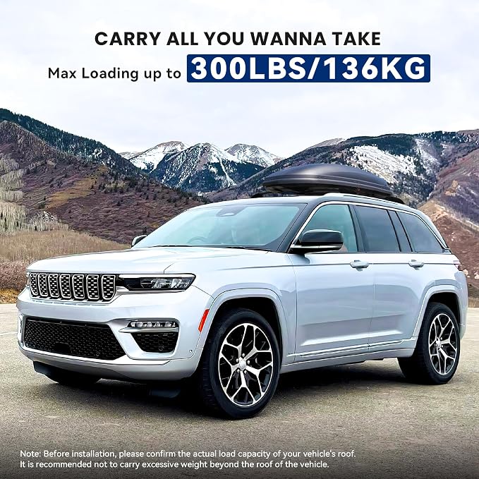 300Lbs Lockable Roof Rack Crossbars for 2021-2026 Grand Cherokee L, 2022-2026 Grand Cherokee WL, Heavy Duty Aluminum Anti-Corrosion Cross Bar Fit Luggage Luggage Kayaks Bicycles Snowboard