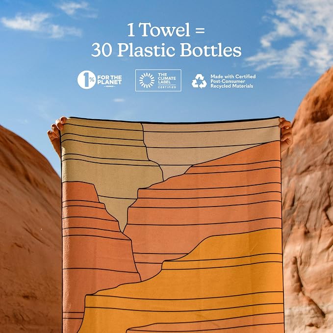 Nomadix Original Towel - National Parks- Perfect for Beach, Pool, Travel, Camping, Yoga - Made with Recycled Materials - Super Absorbent - Sand Resistant