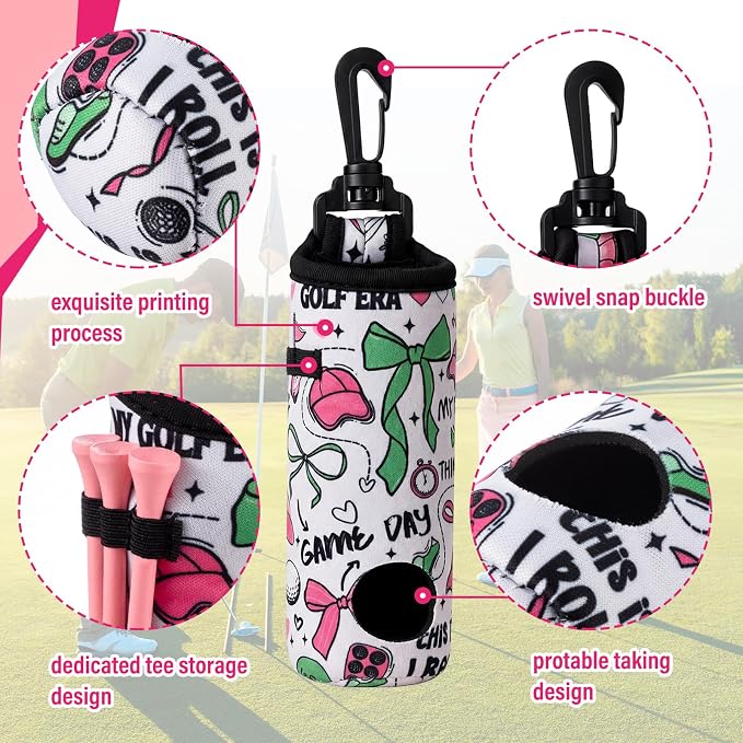 Liliful 12 Pcs Golf Accessories Kit, Include Golf Ball Bag with Hook Towel Tees Magnetic Ball Marker Divot Tool Cleaner Brush for Women Man Gifts