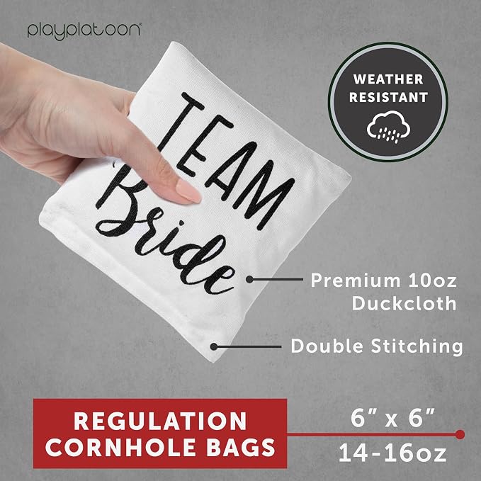 Play Platoon Set of 8 Official Professional Size Cornhole Bags Weather Resistant & Two Magnetic Score Keepers for Corn Hole Boards