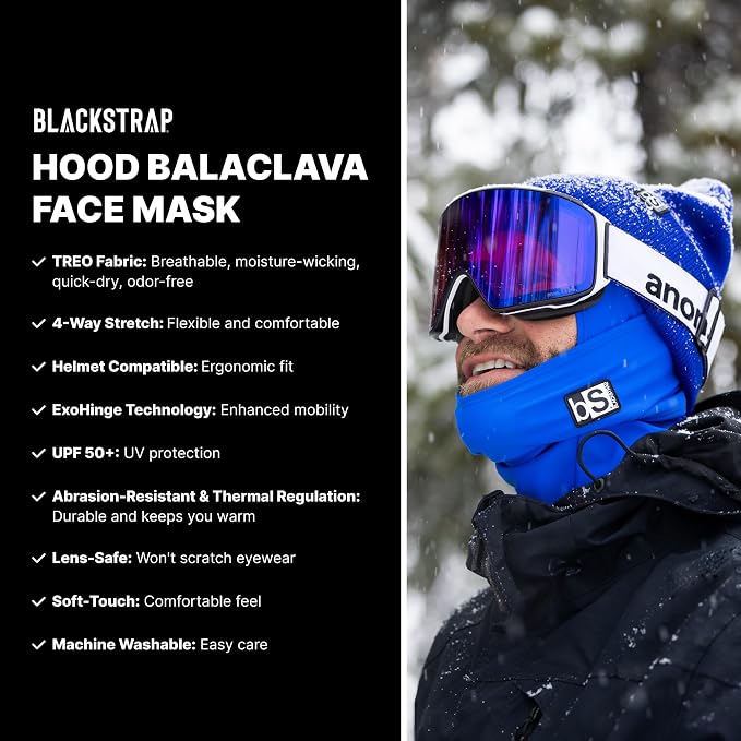 BLACKSTRAP Hood Balaclava Face Mask – Cold Weather Ski Mask, Breathable, Moisture-Wicking, and Helmet-Compatible