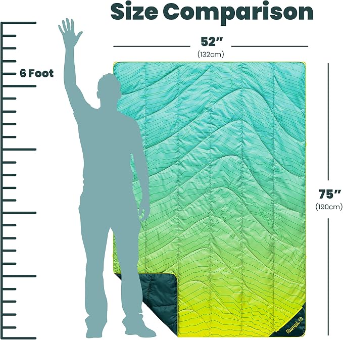 Rumpl Backcountry Puffy Blanket, Ultra-Portable and Lightweight Adventure Blanket, 1-Person (52x75 inches), Ridge Lines
