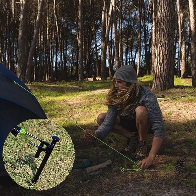 12 Pack Tent Stakes Heavy Duty Metal Tent Pegs for Camping Steel Tent Stakes 16 inch Unbreakable and Inflexible