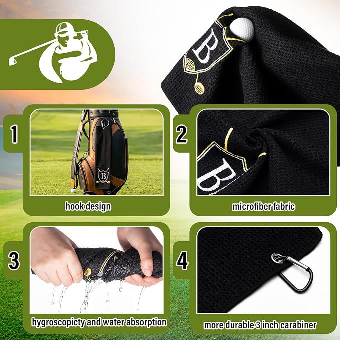 Liliful 12 Pcs Golf Accessories Kit, Include Golf Ball Bag with Hook Towel Tees Magnetic Ball Marker Divot Tool Cleaner Brush for Women Man Gifts