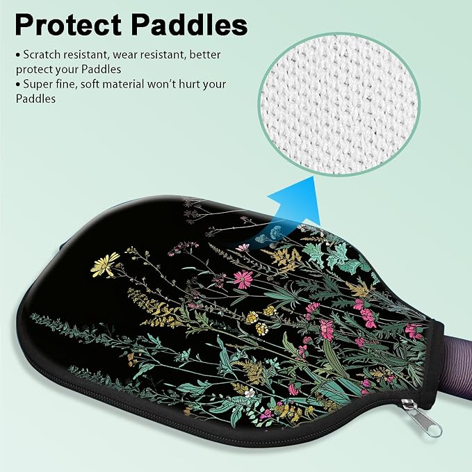 Pickleball Paddle Cover- Premium Water-Resistant Racket Sleeves with Reinforced Zippers, Universal Fit for USAPA Standard Paddles, Extra Padding Protection 6