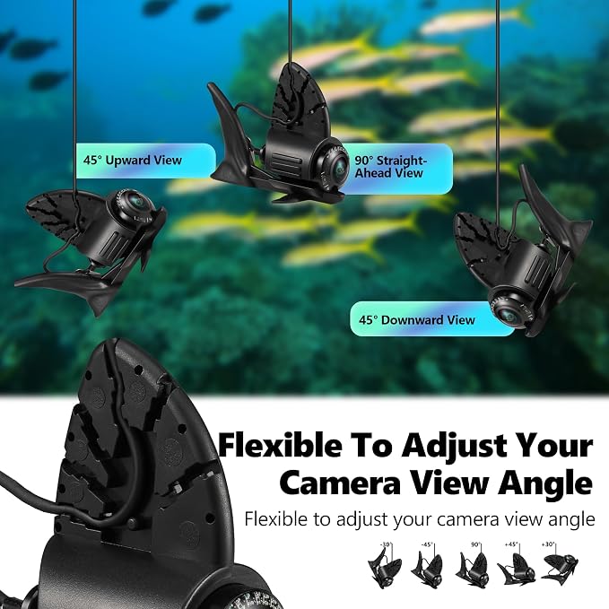2026 𝐍𝐄𝐖 [Audio+Video Record] HD1080P Underwater Fishing Camera w/DVR 32GB, 10000mAh, 5'' OLED, Ice Fishing Camera Underwater Portable Fish Finder Gift for Men, IR, Ice and Boat Fishing, 65FT