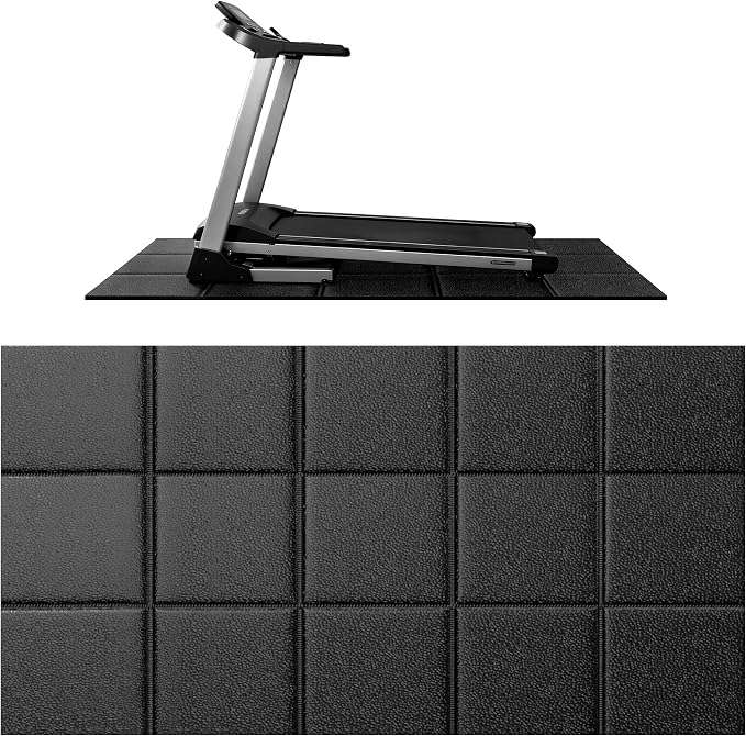 Treadmill Mat for Carpet &Hardwood Floors, 79" × 39.4" 0.16" Thick High Density, Non-Slip Fitness Equipment Mat, Mat for Under Treadmills, Elliptical, Exercise Bikes, Stationary Cycles