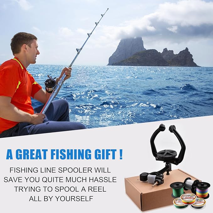 Fishing Line Spooler - Portable Fishing Reel Line Winder Spooling Station System Baitcaster Line Spooler Machine Tool