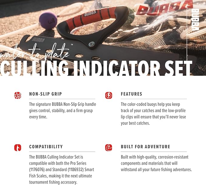 BUBBA Culling Set - Compatible Smart Fish Scales - Tournament Fishing Accessory to Track Catches