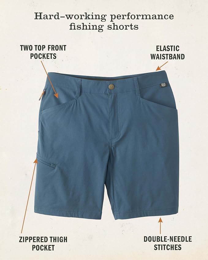 Field & Stream Men's Slinger Nylon Performance Fishing Shorts, 9 Inch Inseam