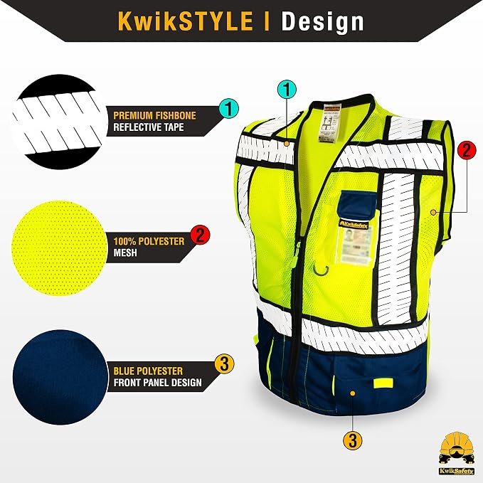KwikSafety - SHERIFF & SPECIALIST Safety Vest [Multi-Use Pockets] Class 2 & Class 3 Hi Vis ANSI OSHA Safety Vest for Men