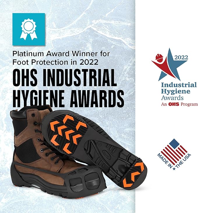 Due North GripPro Spikeless Footwear Traction Aids for Men and Women - for Ice and Snow - Lightweight Full-Foot Rubber Tread