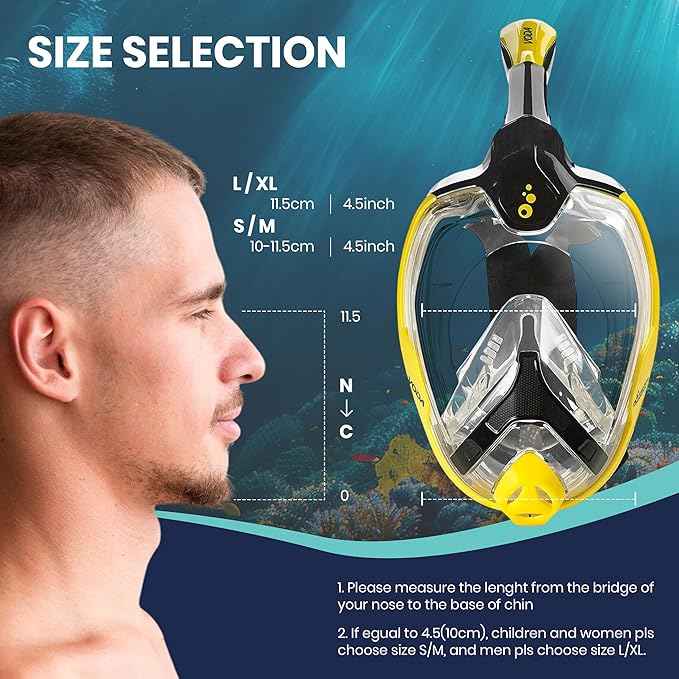 Phantom Aquatics Voda Full Face Snorkel Mask
