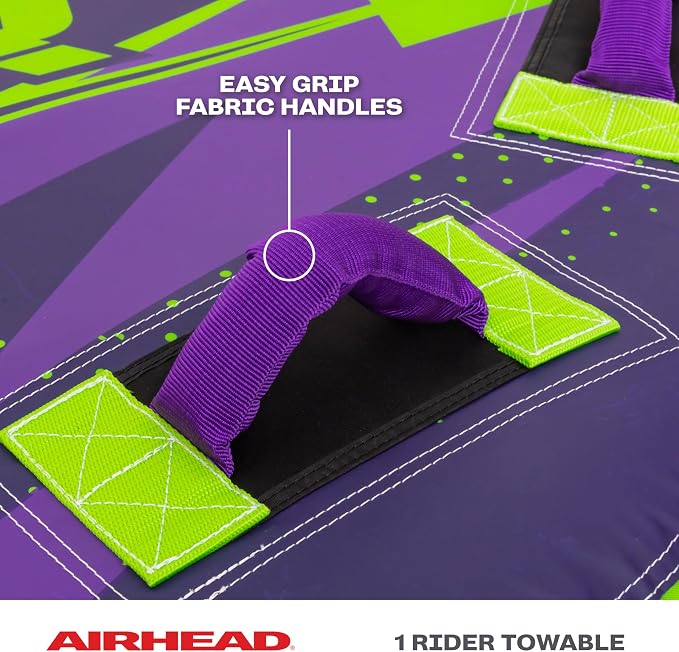 Airhead Slice Towable 2-4 Rider Models, Tube for Boating and Water Sports, Heavy Duty Full Nylon Cover with Zipper, EVA Foam Pads, and Patented Speed Safety Valve for Easy Inflating & Deflating
