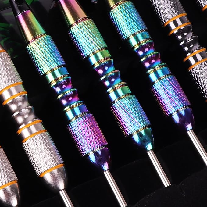 Turnart Darts Metal Tip Set - Steel Tip Darts Darts Set Professional Metal Darts 12 pcs 22/24 Grams Pro Dart Set with Stylish Case Aluminum Shafts Extra 9 Flights