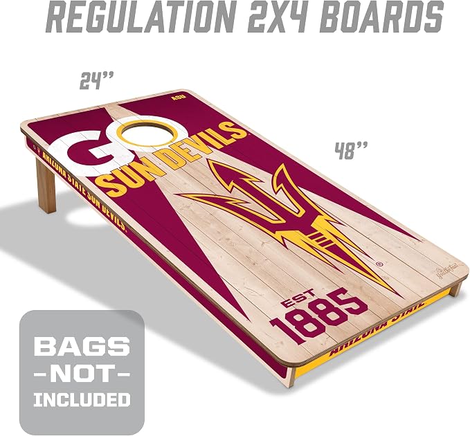 YouTheFan NCAA 2’ x 4’ Professional Wood Cornhole Game
