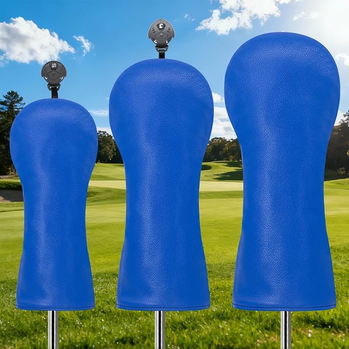 Golf Accessories Golf Club Covers for Driver, Fairway, Hybrids - Golf Driver Headcover/Golf Fairway Wood Head Cover/Hybrid Headcover for Men/Women Golfer