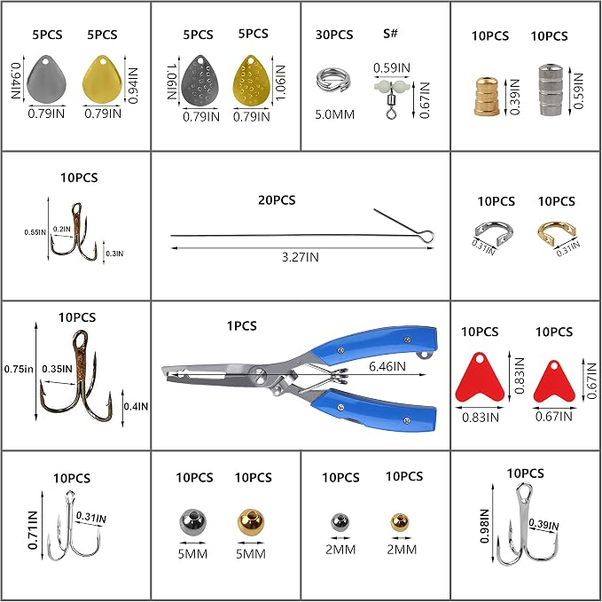 Spinner Making Kit Fishing Lure Making Kit DIY Fishing Lures Spinnerbaits Spoon Rigs Making Kit Colorado Spinner Blades Lure Making Make Your Own Lures for Bass Trout Walleye