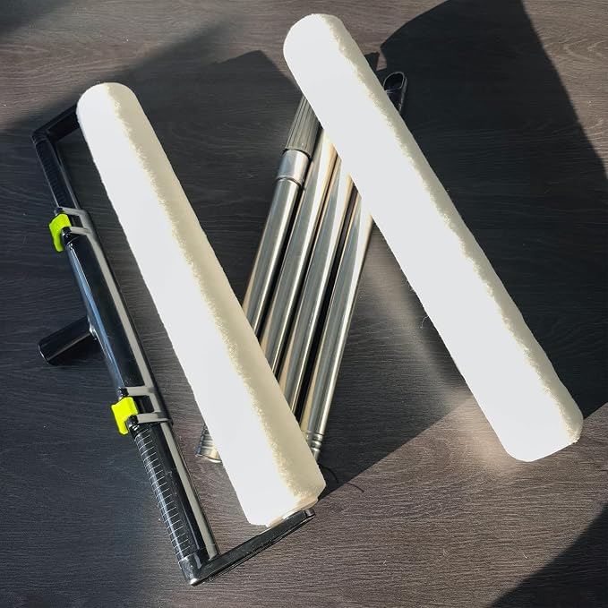 18 Inch Paint Roller Kit, 2 Pcs 18” Paint Roller Covers, 9”-18” Adjustable Roller Frame, and 1.3-4.8ft Extension Pole for Walls,Ceiling,Floors,Interior,Exterior Painting
